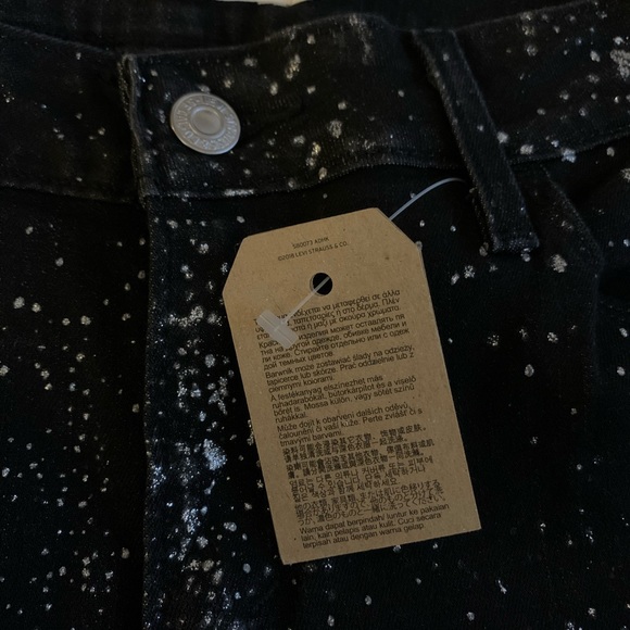 Levi's Black Silver Splatter Paint Jeans 535 SUPER SKINNY sz 30/30 - Picture 10 of 15